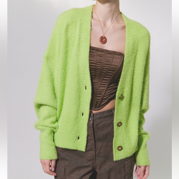 Urban Outfitters Sweaters - Urban Outfitters Thea Fuzzy Cardigan